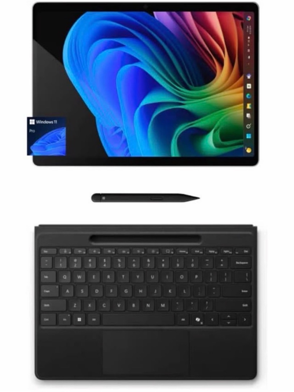 Microsoft Surface Pro 11 Black Tablet with Stylus and Black Detachable Keyboard